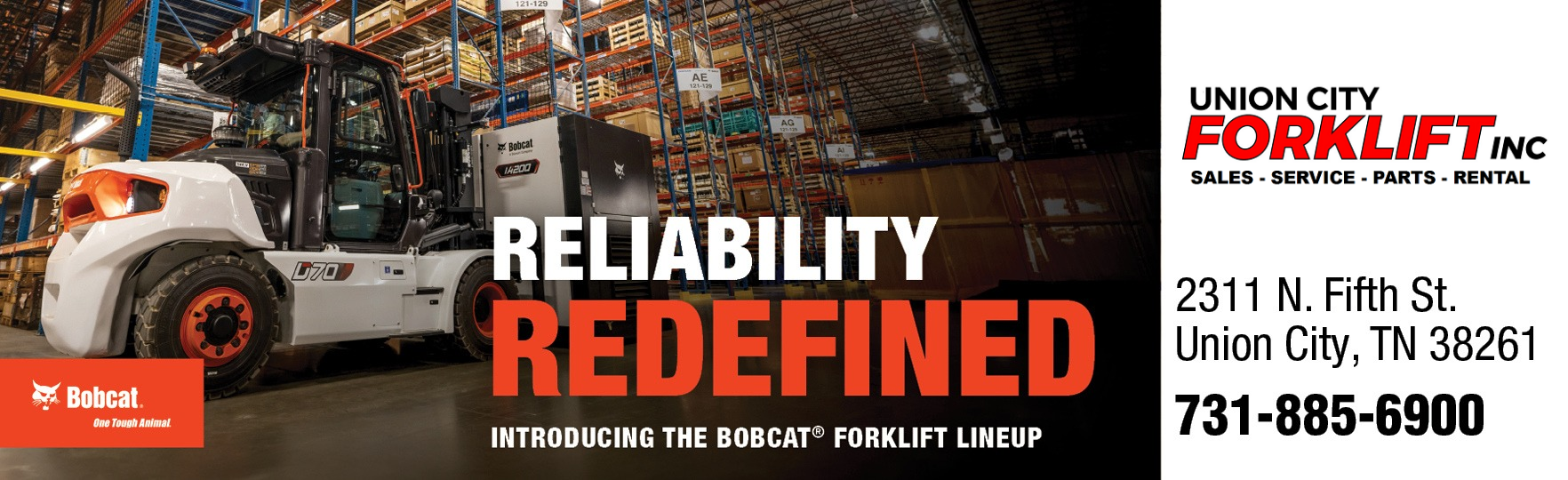 Bobcat Material Handling at Union City Forklift, Union City, Tennessee